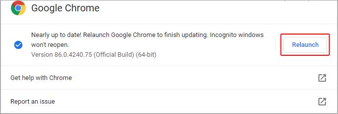 Update Google Chrome